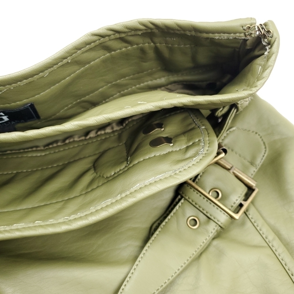 G By Giuliana Green Vegan Leather Buckle Skirt 4 - Picture 13 of 14